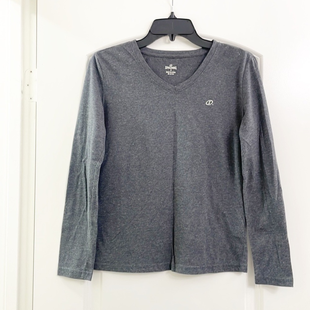 Spalding gray long sleeve v-neck shirt